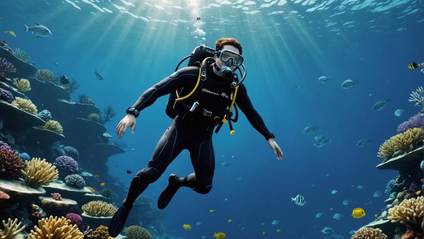 How can AI be used to create more realistic underwater physics in diving simulation games?